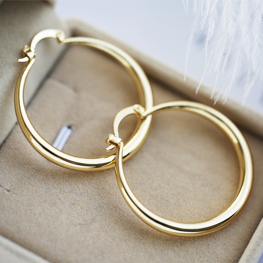 Vintage Guld Hoops Örhängen